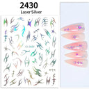 Silver Tribal 3D Nail Art Sticker Set Enhance Your Style Silver Tribal 3D Nail Art Sticker Set Enhance Your Style