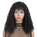 Sleek Afro Kinky Curly Ombre Human Hair Wig With Bangs Sleek Afro Kinky Curly Ombre Human Hair Wig With Bangs
