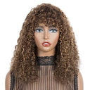 Sleek Afro Kinky Curly Ombre Human Hair Wig With Bangs Sleek Afro Kinky Curly Ombre Human Hair Wig With Bangs