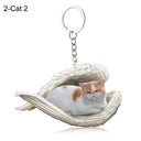 Sleeping Angel Dog Cat Keychain Charming Pet Jewelry Gift Sleeping Angel Dog Cat Keychain Charming Pet Jewelry Gift