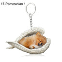 Sleeping Angel Dog Cat Keychain Charming Pet Jewelry Gift Sleeping Angel Dog Cat Keychain Charming Pet Jewelry Gift