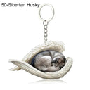 Sleeping Angel Dog Cat Keychain Charming Pet Jewelry Gift Sleeping Angel Dog Cat Keychain Charming Pet Jewelry Gift