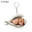 Sleeping Angel Dog Cat Keychain Charming Pet Jewelry Gift Sleeping Angel Dog Cat Keychain Charming Pet Jewelry Gift