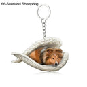 Sleeping Angel Dog Cat Keychain Charming Pet Jewelry Gift Sleeping Angel Dog Cat Keychain Charming Pet Jewelry Gift
