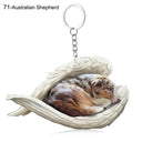 Sleeping Angel Dog Cat Keychain Charming Pet Jewelry Gift Sleeping Angel Dog Cat Keychain Charming Pet Jewelry Gift