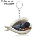 Sleeping Angel Dog Cat Keychain Charming Pet Jewelry Gift Sleeping Angel Dog Cat Keychain Charming Pet Jewelry Gift