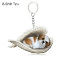 Sleeping Angel Dog Cat Keychain Charming Pet Jewelry Gift Sleeping Angel Dog Cat Keychain Charming Pet Jewelry Gift