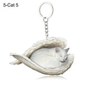 Sleeping Angel Dog Cat Keychain Charming Pet Jewelry Gift Sleeping Angel Dog Cat Keychain Charming Pet Jewelry Gift