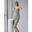 Slim Fit Ruched Summer Dress: Elegant European Chic Style Slim Fit Ruched Summer Dress: Elegant European Chic Style