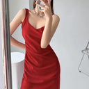 Slim Fit Ruched Summer Dress: Elegant European Chic Style Slim Fit Ruched Summer Dress: Elegant European Chic Style