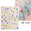Sparkly Winter Nail Decals 3D Gold Snowflakes Trees Sparkly Winter Nail Decals 3D Gold Snowflakes Trees