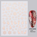 Sparkly Winter Nail Decals 3D Gold Snowflakes Trees Sparkly Winter Nail Decals 3D Gold Snowflakes Trees