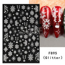 Sparkly Winter Nail Decals 3D Gold Snowflakes Trees Sparkly Winter Nail Decals 3D Gold Snowflakes Trees