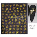 Sparkly Winter Nail Decals 3D Gold Snowflakes Trees Sparkly Winter Nail Decals 3D Gold Snowflakes Trees
