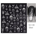 Sparkly Winter Nail Decals 3D Gold Snowflakes Trees Sparkly Winter Nail Decals 3D Gold Snowflakes Trees