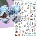 Sparkly Winter Nail Decals 3D Gold Snowflakes Trees Sparkly Winter Nail Decals 3D Gold Snowflakes Trees