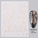 Sparkly Winter Nail Decals 3D Gold Snowflakes Trees Sparkly Winter Nail Decals 3D Gold Snowflakes Trees