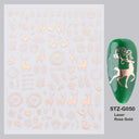 Sparkly Winter Nail Decals 3D Gold Snowflakes Trees Sparkly Winter Nail Decals 3D Gold Snowflakes Trees