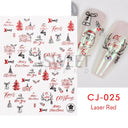 Sparkly Winter Nail Decals 3D Gold Snowflakes Trees Sparkly Winter Nail Decals 3D Gold Snowflakes Trees