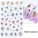 Sparkly Winter Nail Decals 3D Gold Snowflakes Trees Sparkly Winter Nail Decals 3D Gold Snowflakes Trees