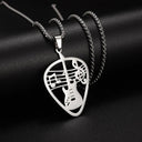 Stainless Steel Music Guitar Pendant Necklace for Men Ladies Stainless Steel Music Guitar Pendant Necklace for Men Ladies