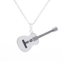 Stainless Steel Music Guitar Pendant Necklace for Men Ladies Stainless Steel Music Guitar Pendant Necklace for Men Ladies