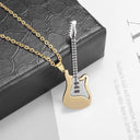 Stainless Steel Music Guitar Pendant Necklace for Men Ladies Stainless Steel Music Guitar Pendant Necklace for Men Ladies