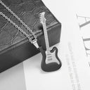 Stainless Steel Music Guitar Pendant Necklace for Men Ladies Stainless Steel Music Guitar Pendant Necklace for Men Ladies