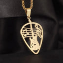 Stainless Steel Music Guitar Pendant Necklace for Men Ladies Stainless Steel Music Guitar Pendant Necklace for Men Ladies
