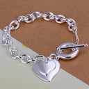 Sterling Silver Chain Bracelet Elegant Party Wedding Jewelry Sterling Silver Chain Bracelet Elegant Party Wedding Jewelry