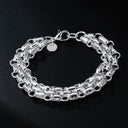 Sterling Silver Chain Bracelet Unisex Wedding Jewelry Sterling Silver Chain Bracelet Unisex Wedding Jewelry