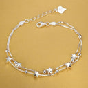 Sterling Silver Chain Bracelet Elegant Party Wedding Jewelry Sterling Silver Chain Bracelet Elegant Party Wedding Jewelry