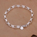 Sterling Silver Chain Bracelet Elegant Party Wedding Jewelry Sterling Silver Chain Bracelet Elegant Party Wedding Jewelry