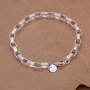 Sterling Silver Chain Bracelet Unisex Wedding Jewelry Sterling Silver Chain Bracelet Unisex Wedding Jewelry