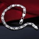 Sterling Silver Chain Bracelet Elegant Party Wedding Jewelry Sterling Silver Chain Bracelet Elegant Party Wedding Jewelry