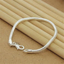 Sterling Silver Chain Bracelet Elegant Party Wedding Jewelry Sterling Silver Chain Bracelet Elegant Party Wedding Jewelry