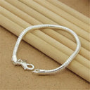 Sterling Silver Chain Bracelet Unisex Wedding Jewelry Sterling Silver Chain Bracelet Unisex Wedding Jewelry