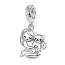 Sterling Silver Pet Cat Dangle Charm For Pandora Bracelet Sterling Silver Pet Cat Dangle Charm For Pandora Bracelet