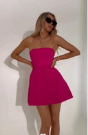Strapless Backless A-line Dress Trendy Fashion with Pockets Strapless Backless A-line Dress Trendy Fashion with Pockets