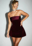 Strapless Backless A-line Dress Trendy Fashion with Pockets Strapless Backless A-line Dress Trendy Fashion with Pockets