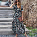 Floral Print Short Sleeve Dress For Summer Wardrobe Floral Print Short Sleeve Dress For Summer Wardrobe