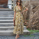 Floral Print Short Sleeve Dress For Summer Wardrobe Floral Print Short Sleeve Dress For Summer Wardrobe