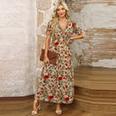 Floral Print Short Sleeve Dress For Summer Wardrobe Floral Print Short Sleeve Dress For Summer Wardrobe
