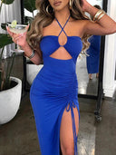Summer Black Lace-up Halter Bodycon Dress Elegant Party Fashion Summer Black Lace-up Halter Bodycon Dress Elegant Party Fashion