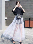 Summer Bohemian Lace Maxi Skirt Elegant Stylish Women's Wear Summer Bohemian Lace Maxi Skirt Elegant Stylish Women's Wear