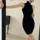 Summer High Neck Bodycon Mini Dress Chic Versatile Fashion Summer High Neck Bodycon Mini Dress Chic Versatile Fashion