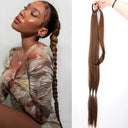 Synthetic Black Braided Ponytail Extension Elegant Hairpiece Synthetic Black Braided Ponytail Extension Elegant Hairpiece