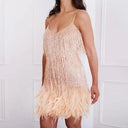 Tassel Sequins Feather Mini Dress Elegant Clubwear Outfit Tassel Sequins Feather Mini Dress Elegant Clubwear Outfit