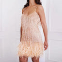 Tassel Sequins Feather Mini Dress Elegant Clubwear Outfit Tassel Sequins Feather Mini Dress Elegant Clubwear Outfit