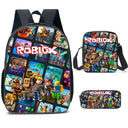 Three-Piece Set of 3D Printing Roblox School Bag Backpack Three-Piece Set of 3D Printing Roblox School Bag Backpack